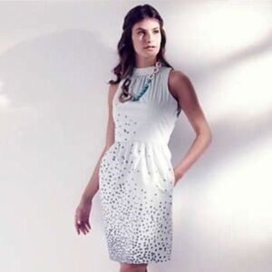 Anthropologie x Girls from Savoy Teal Gray Rhomboid Dress